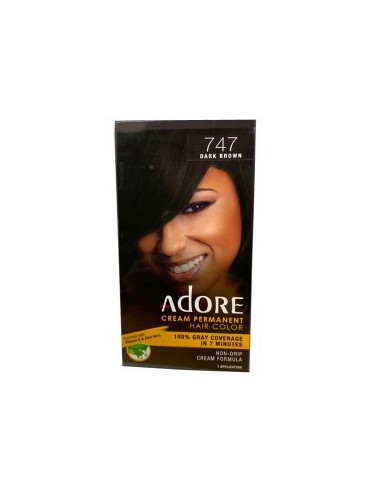 Adore Cream Permanent Hair Color 747 Dark Brown Adore Cream Permanent Hair Color 747 Dark Brown
