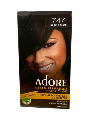 Adore Cream Permanent Hair Color 747 Dark Brown Adore Cream Permanent Hair Color 747 Dark Brown