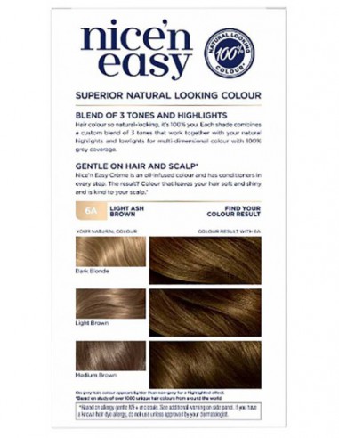 Clairol Nice N Easy Permanent Colors 6A Natural Light Ash Brown Clairol Nice N Easy Permanent Colors 6A Natural Light Ash Brown