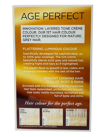 Age Perfect Layered Tone Flattering Creme Colour 10.03 Very Light Golden Blonde Age Perfect Layered Tone Flattering Creme Colour 10.03 Very Light Golden Blonde