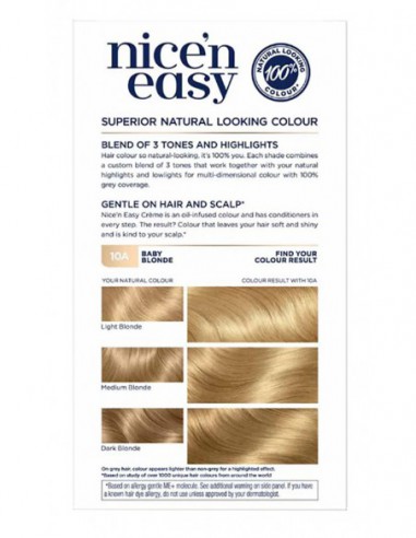 Nice N Easy Creme Permanent Colour 10A Baby Blonde Nice N Easy Creme Permanent Colour 10A Baby Blonde