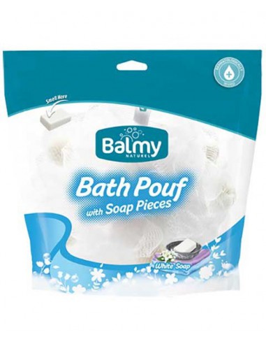 Bath Pouf With White Soap Pieces