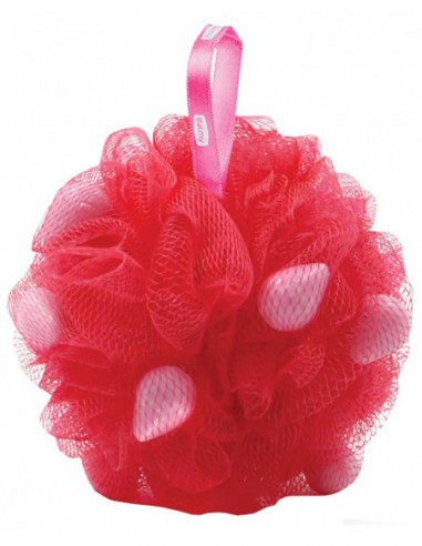 Bath Pouf With Strawberry Soap Pieces Bath Pouf With Strawberry Soap Pieces