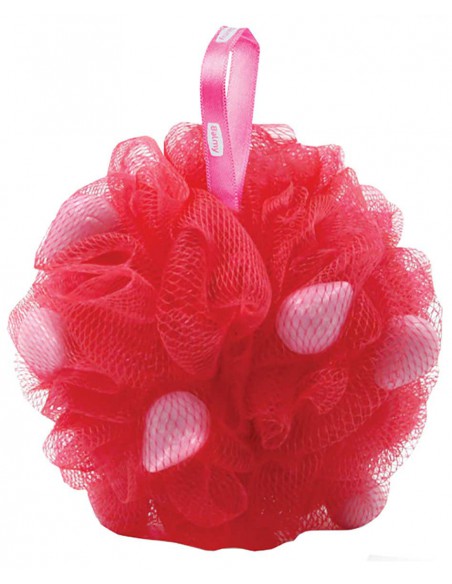 Bath Pouf With Strawberry Soap Pieces Bath Pouf With Strawberry Soap Pieces