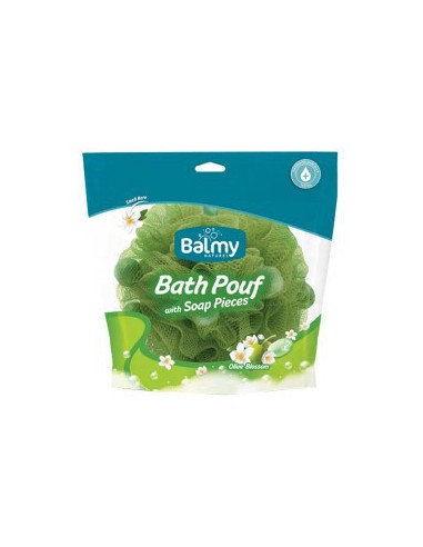 Bath Pouf With Olive Blossom Soap Pieces Bath Pouf With Olive Blossom Soap Pieces