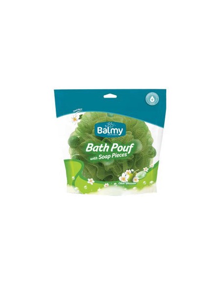 Bath Pouf With Olive Blossom Soap Pieces