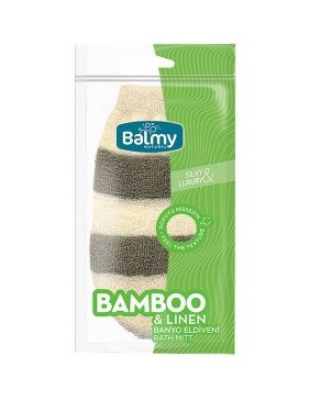 Balmy Natural Bamboo And Linen Bath Mitt