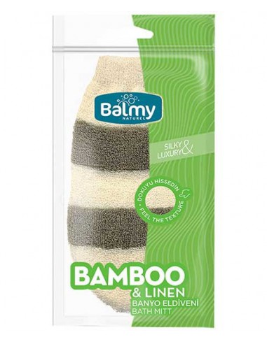 Balmy Natural Bamboo And Linen Bath Mitt Balmy Natural Bamboo And Linen Bath Mitt