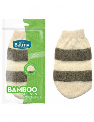 Balmy Natural Bamboo And Linen Bath Mitt Balmy Natural Bamboo And Linen Bath Mitt