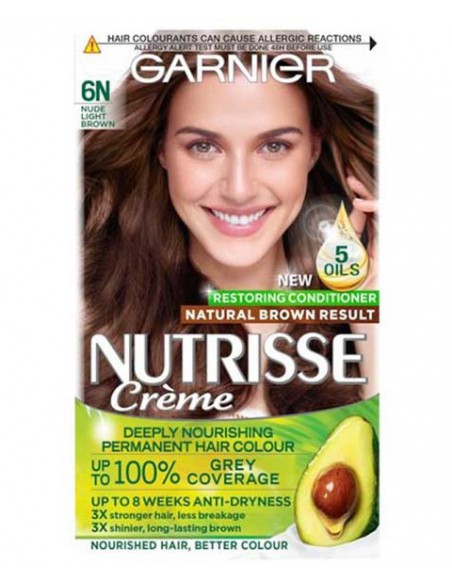 Nutrisse Creme Permanent Nourishing Hair Color 6N Nude Light Brown