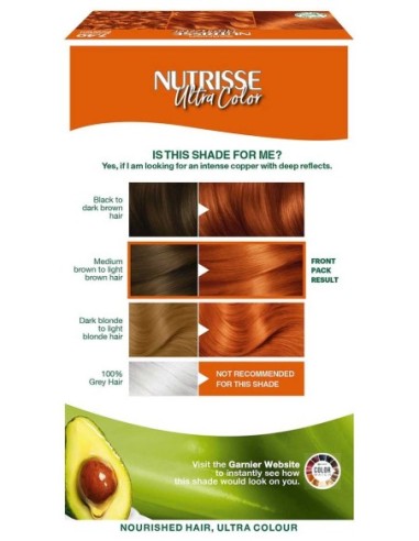 Nutrisse Ultra Color Intense Permanent Color 7.40 Copper Passion