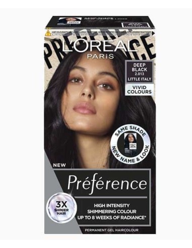 Preference High Intensity Permanent Gel Hair Colour Deep Black Preference High Intensity Permanent Gel Hair Colour Deep Black