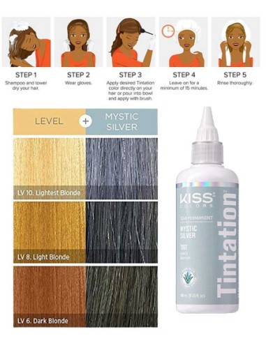 Kiss Colors Tintation Semi Permanent Mystic Silver T002 Kiss Colors Tintation Semi Permanent Mystic Silver T002