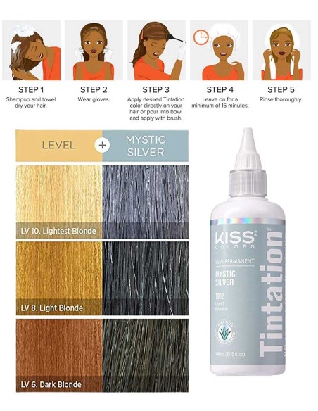 Kiss Colors Tintation Semi Permanent Mystic Silver T002 Kiss Colors Tintation Semi Permanent Mystic Silver T002