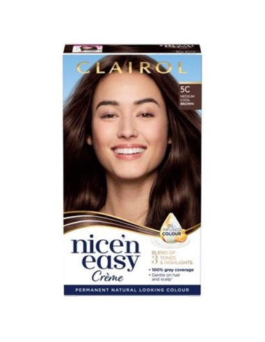 Nice N Easy Creme Permanent Colour 5C Medium Cool Brown Nice N Easy Creme Permanent Colour 5C Medium Cool Brown