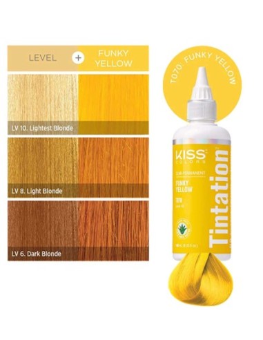 Kiss Colors Tintation Semi Permanent Funky Yellow T070 Kiss Colors Tintation Semi Permanent Funky Yellow T070