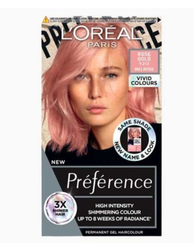 Preference High Intensity Permanent Gel Hair Colour Rose Gold Preference High Intensity Permanent Gel Hair Colour Rose Gold