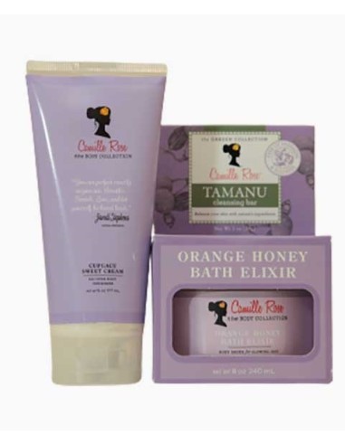 Camille Rose Naturals Sweet Cream Bath Elixir And Soap Trio Set Camille Rose Naturals Sweet Cream Bath Elixir And Soap Trio Set