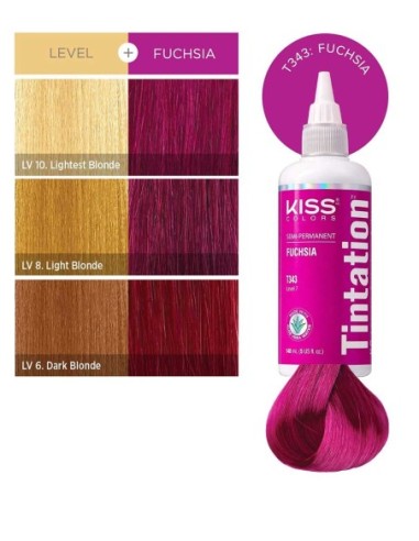 Kiss Colors Tintation Semi Permanent Fuchsia T343 Kiss Colors Tintation Semi Permanent Fuchsia T343