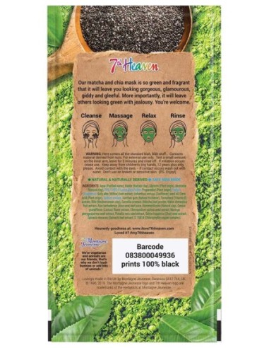 7Th Heaven Superfood Matcha And Chia Clay Mask 7Th Heaven Superfood Matcha And Chia Clay Mask