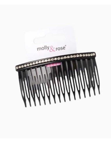 Black Side Comb With Diamante Stones 8341 Black Side Comb With Diamante Stones 8341
