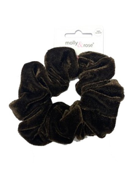 Velvet Finish Polyester Brown Scrunchie 7687