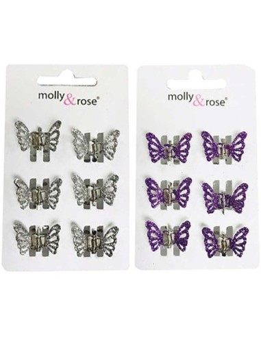 Glitter Butterfly Mini Clamps Assorted 4020 Glitter Butterfly Mini Clamps Assorted 4020