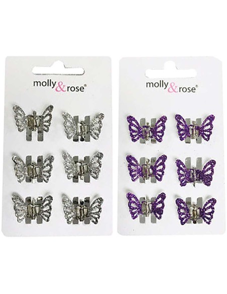 Glitter Butterfly Mini Clamps Assorted 4020 Glitter Butterfly Mini Clamps Assorted 4020