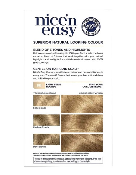 Nice N Easy Permanent Hair Color 9B Light Beige Blonde Nice N Easy Permanent Hair Color 9B Light Beige Blonde