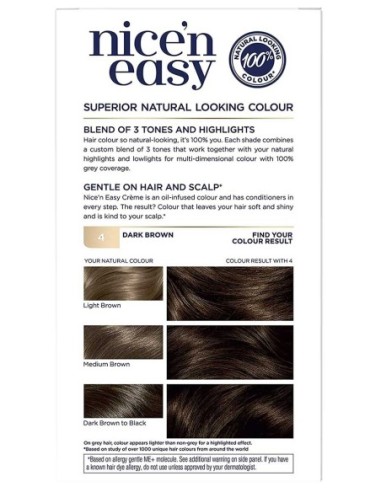 Nice N Easy Creme Permanent Color 4 Dark Brown Nice N Easy Creme Permanent Color 4 Dark Brown