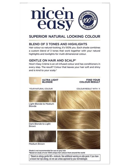 Nice N Easy Creme Permanent Color 11 Ultra Light Blonde Nice N Easy Creme Permanent Color 11 Ultra Light Blonde