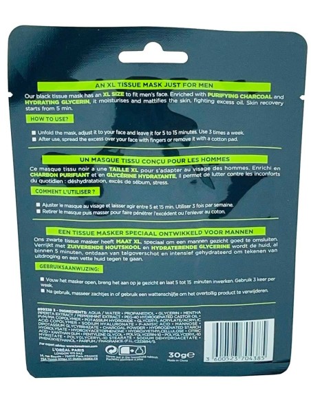 Men Expert Pure Charcoal Purifying Tissue Mask Men Expert Pure Charcoal Purifying Tissue Mask