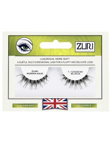 Zuri Human Hair Eyelashes 1 120DEMI Black Zuri Human Hair Eyelashes 1 120DEMI Black