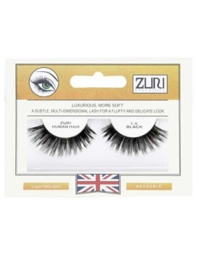Zuri Human Hair Eyelashes 1 5 Black