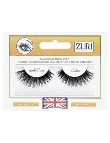 Zuri Human Hair Eyelashes 1 5 Black
