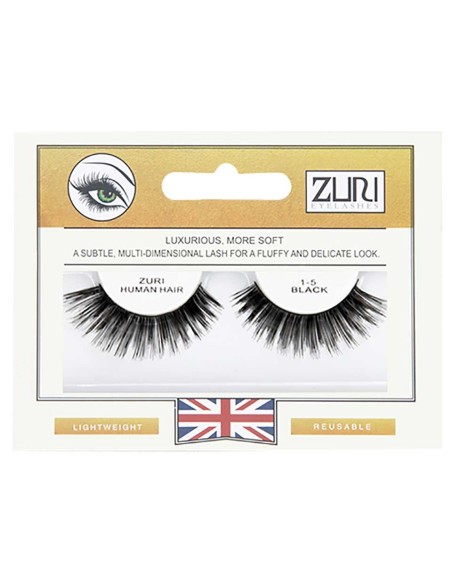 Zuri Human Hair Eyelashes 1 5 Black