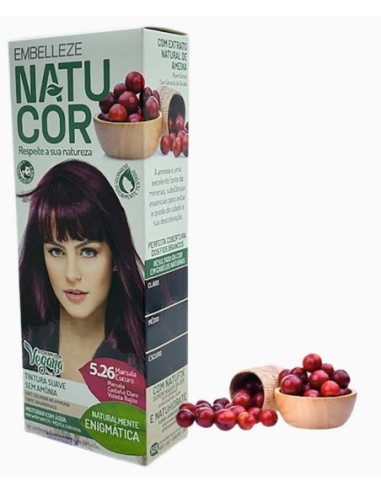 Natucor Vegan Ammonia Free Permanent Color 5.26 Marsala Dark Natucor Vegan Ammonia Free Permanent Color 5.26 Marsala Dark