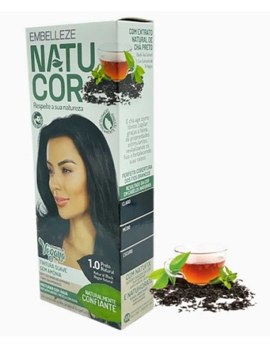 Natucor Vegan Ammonia Free Permanent Color 1.0 Natural Black