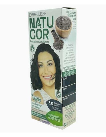 Natucor Vegan Ammonia Free Permanent Color 3.0 Dark Brown Natucor Vegan Ammonia Free Permanent Color 3.0 Dark Brown