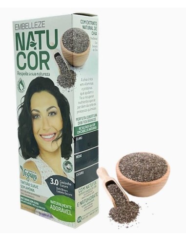 Natucor Vegan Ammonia Free Permanent Color 3.0 Dark Brown Natucor Vegan Ammonia Free Permanent Color 3.0 Dark Brown