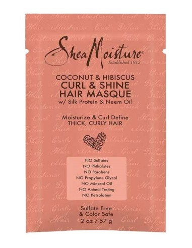 Coconut And Hibiscus Curl And Shine Hair Masque Sachet Coconut And Hibiscus Curl And Shine Hair Masque Sachet