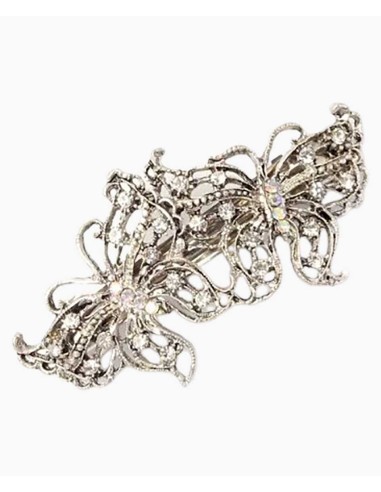 Vintage Style Double Butterfly Crystal Barrette 4224 Vintage Style Double Butterfly Crystal Barrette 4224