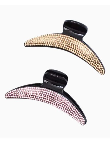 Curved Plastic Clamp With Coloured Diamantes 8591