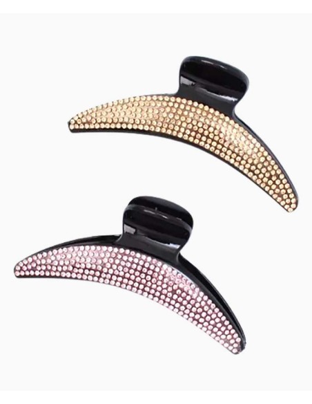 Curved Plastic Clamp With Coloured Diamantes 8591