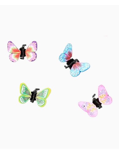 Card Of 4 Fimo Butterfly Mini Clamps 4190
