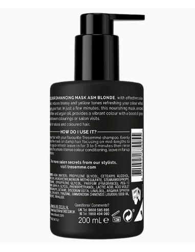 Tresemme Colour Enhancing Mask Ash Blonde Tresemme Colour Enhancing Mask Ash Blonde