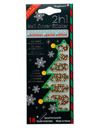 Glossy Blossom 2 In 1 Nail Cover Christmas Sticker