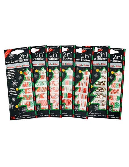 Glossy Blossom 2 In 1 Nail Cover Christmas Sticker