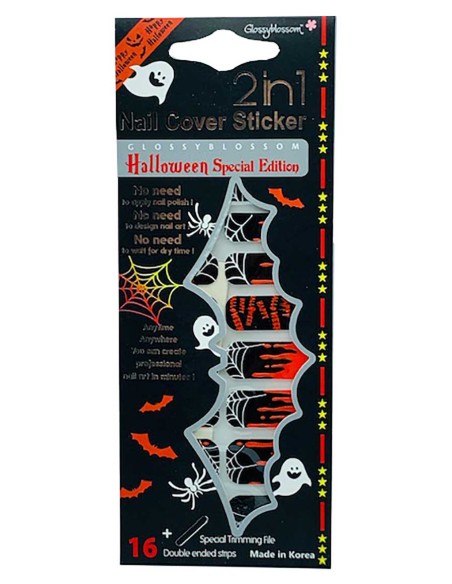 Glossy Blossom 2 In 1 Nail Cover Halloween Sticker Glossy Blossom 2 In 1 Nail Cover Halloween Sticker