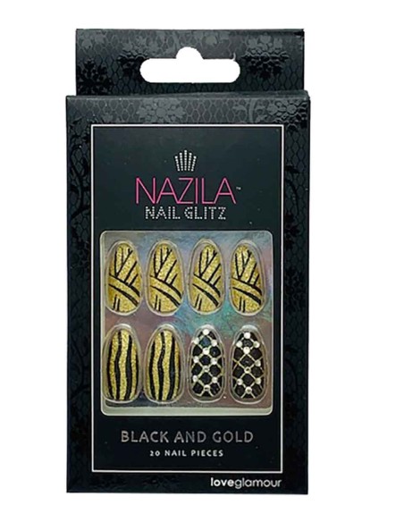 Nail Glitz Love Glamour Black And Gold